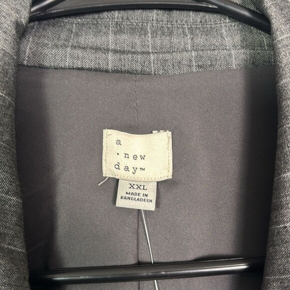 NWT New A New Day White & Gray Pin Stripe Button Front Blazer Size XXL - Picture 3 of 10